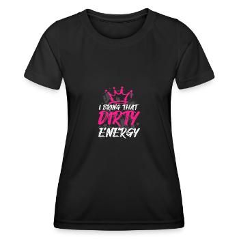 Dirty energy Schlammlauf Mud Run Muddy Race - Women's Functional T-Shirt - black - Front - AI Model Female 172 light (172cm)