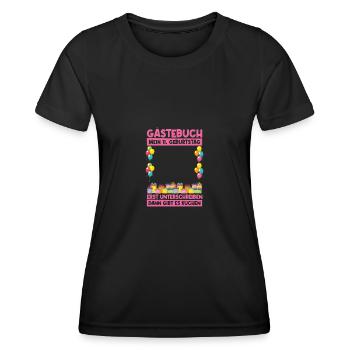 11th Birthday Guestbook Birthday Gift - Women's Functional T-Shirt - black - Front - AI Model Female 172 light (172cm)