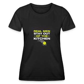 Out of the kitchen funny pickleball player - Women's Functional T-Shirt - black - Front - AI Model Female 172 light (172cm)