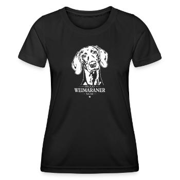 Weimaraner Mom Dogs Dog Hunting Dogs Wilsigns - Women's Functional T-Shirt - black - Front - AI Model Female 172 light (172cm)