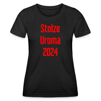 Fière arrière-grand-mère 2024 - T-shirt sport Femme - noir - Devant - AI Model Female 172 light (172cm)