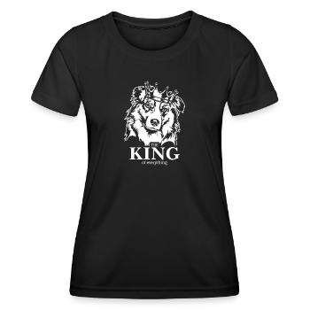 Berger australien roi de tout Wilsigns - T-shirt sport Femme - noir - Devant - AI Model Female 172 light (172cm)