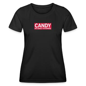 BONBONS - MES VITAMINES QUOTIDIENNES - T-shirt sport Femme - noir - Devant - AI Model Female 172 light (172cm)
