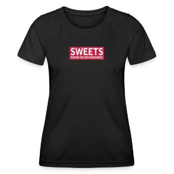 LES BONBONS NE CONNAISSENT PAS DE FRONTIÈRES - T-shirt sport Femme - noir - Devant - AI Model Female 172 light (172cm)