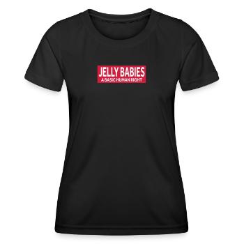 LES BÉBÉS EN GELÉE - UN DROIT HUMAIN FONDAMENTAL - T-shirt sport Femme - noir - Devant - AI Model Female 172 light (172cm)