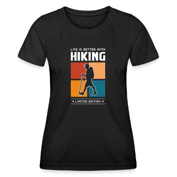 Hiking - Frauen Funktions-T-Shirt - Schwarz - Vorne - AI Model Female 172 light (172cm)