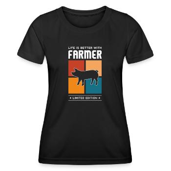 Farmer - Frauen Funktions-T-Shirt - Schwarz - Vorne - AI Model Female 172 light (172cm)