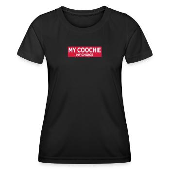 MY COOCHIE - MON CHOIX - T-shirt sport Femme - noir - Devant - AI Model Female 172 light (172cm)