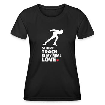 Ich Liebe Kurze Strecke Und Eislaufen - Frauen Funktions-T-Shirt - Schwarz - Vorne - AI Model Female 172 light (172cm)