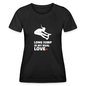 Ich Liebe Weitsprung - Frauen Funktions-T-Shirt - Schwarz - Vorne - AI Model Female 172 light (172cm)