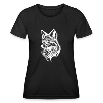 Pretty Fox Portrait Tattoo Ink - T-shirt sport Femme - noir - Devant - AI Model Female 172 light (172cm)