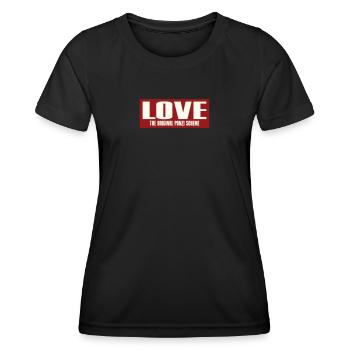 LOVE - LA PYRAMIDE DE PONZI ORIGINALE - T-shirt sport Femme - noir - Devant - AI Model Female 172 light (172cm)