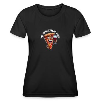 Pizza Retirement Plan fun pizza slice - Women's Functional T-Shirt - black - Front - AI Model Female 172 light (172cm)
