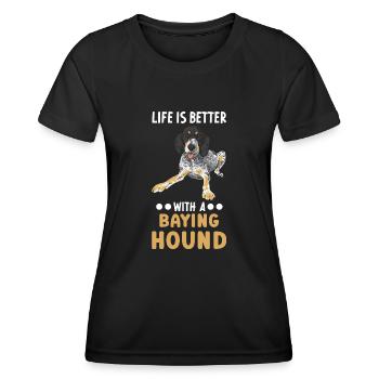 Bluetick Coonhound Gift Funny Saying - Women's Functional T-Shirt - black - Front - AI Model Female 172 light (172cm)