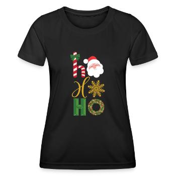 Ho Ho Ho Weihnachten Ikonen - Frauen Funktions-T-Shirt - Schwarz - Vorne - AI Model Female 172 light (172cm)