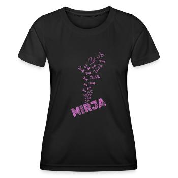 Blubbern für Mirja Wasser Wassersport - Frauen Funktions-T-Shirt - Schwarz - Vorne - AI Model Female 172 light (172cm)