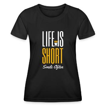 La vie est courte sourire souvent dentiste dentiste dentisterie dentaire - T-shirt sport Femme - noir - Devant - AI Model Female 172 light (172cm)