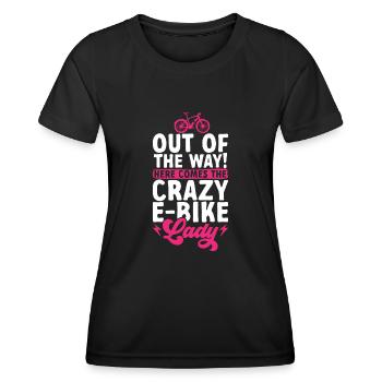 Electric Bike Cycling Biker E-Bike - Women's Functional T-Shirt - black - Front - AI Model Female 172 light (172cm)