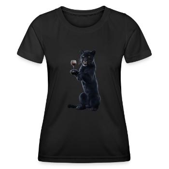 Panther Wein - Frauen Funktions-T-Shirt - Schwarz - Vorne - AI Model Female 172 light (172cm)