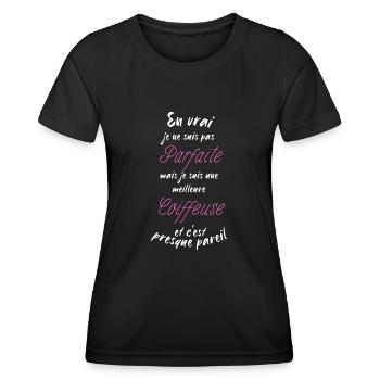 je suis la meilleure Coiffeuse - T-shirt sport Femme - noir - Devant - AI Model Female 172 light (172cm)