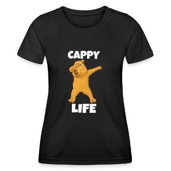 Capybara dabbing Capy life - Women's Functional T-Shirt - black - Front - AI Model Female 172 light (172cm)