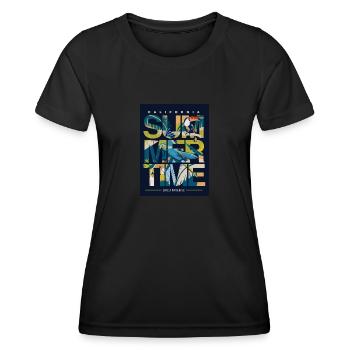 The Summertime Design - Frauen Funktions-T-Shirt - Schwarz - Vorne - AI Model Female 172 light (172cm)