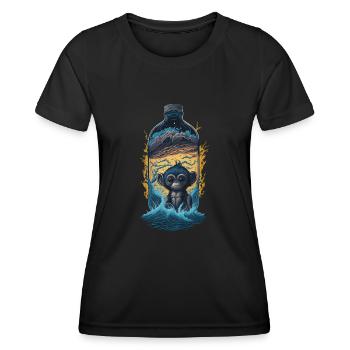 Affe - Frauen Funktions-T-Shirt - Schwarz - Vorne - AI Model Female 172 light (172cm)