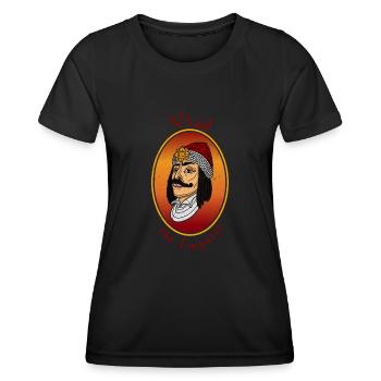 Balkan Rumänien Vlad Tepes Impaler Vampir - Frauen Funktions-T-Shirt - Schwarz - Vorne - AI Model Female 172 light (172cm)
