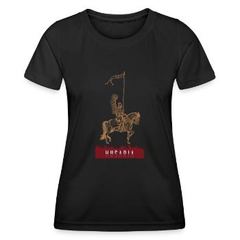 Polen Flagge Polska Husaria Husaren Kavallerie - Frauen Funktions-T-Shirt - Schwarz - Vorne - AI Model Female 172 light (172cm)