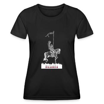 Polen Flagge Polska Husaria Husaren Kavallerie - Frauen Funktions-T-Shirt - Schwarz - Vorne - AI Model Female 172 light (172cm)
