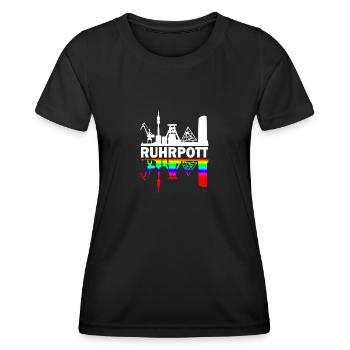 Ruhrpott gespiegelt - Frauen Funktions-T-Shirt - Schwarz - Vorne - AI Model Female 172 light (172cm)
