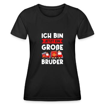 Großer Bruder Feuerwehr Grosser Bruder Geschenk - Frauen Funktions-T-Shirt - Schwarz - Vorne - AI Model Female 172 light (172cm)