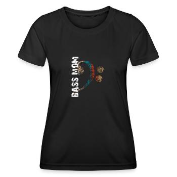 Maman basse ma mère joue de la basse est bassiste - T-shirt sport Femme - noir - Devant - AI Model Female 172 light (172cm)