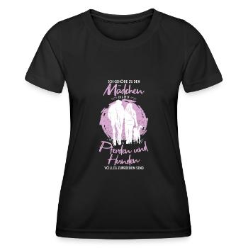 Pferdemädchen Pferdesprüche Reiten Zubehör Pferde - Frauen Funktions-T-Shirt - Schwarz - Vorne - AI Model Female 172 light (172cm)
