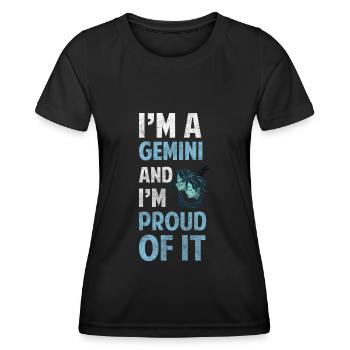 Gemini Astrology Air Date of birth - Women's Functional T-Shirt - black - Front - AI Model Female 172 light (172cm)