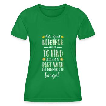 Amitié des voisins - T-shirt sport Femme - vert - Devant - AI Model Female 172 dark (172cm)