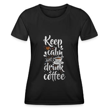 Barista portafilter cappuccino matin grouch - T-shirt sport Femme - noir - Devant - AI Model Female 172 light (172cm)