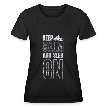 Luge, Sports d’hiver, Luge, Fun - T-shirt sport Femme - noir - Devant - AI Model Female 172 light (172cm)