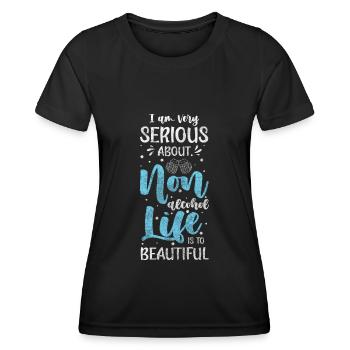 Bier Aufhören Saufen Gesundheit - Frauen Funktions-T-Shirt - Schwarz - Vorne - AI Model Female 172 light (172cm)