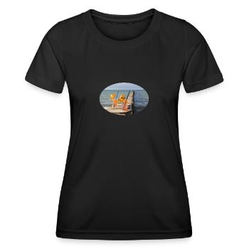Zwei erfrischende Cocktails am Strand - Frauen Funktions-T-Shirt - Schwarz - Vorne - AI Model Female 172 light (172cm)