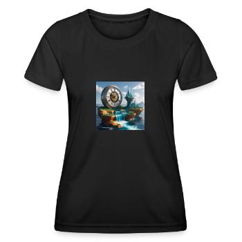 Kunst Uhr - Frauen Funktions-T-Shirt - Schwarz - Vorne - AI Model Female 172 light (172cm)