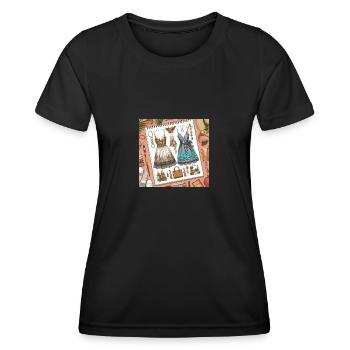 Designing. - Women's Functional T-Shirt - black - Front - AI Model Female 172 light (172cm)