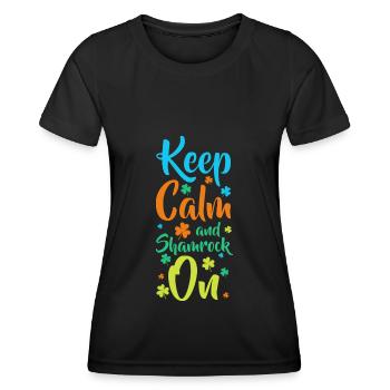 Kleeblatt Motivation Geld Lebensfreude - Frauen Funktions-T-Shirt - Schwarz - Vorne - AI Model Female 172 light (172cm)