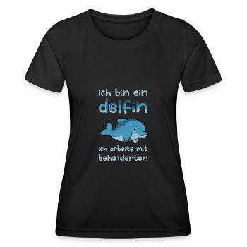 Behindert Rollstuhlfahrer Handicap Humor Geschenk - Frauen Funktions-T-Shirt - Schwarz - Vorne - AI Model Female 172 light (172cm)