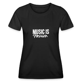 Music is passion - Frauen Funktions-T-Shirt - Schwarz - Vorne - AI Model Female 172 light (172cm)