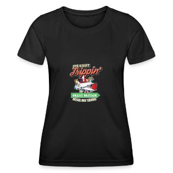 Straight Trippin' To Great Britain With My Tribe - Frauen Funktions-T-Shirt - Schwarz - Vorne - AI Model Female 172 light (172cm)