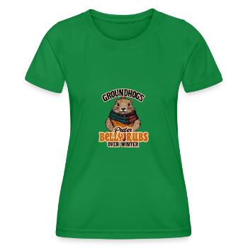 Groundhogs Prefer Belly Rubs Over Winter - Women's Functional T-Shirt - kelly green - Front - AI Model Female 172 dark (172cm)