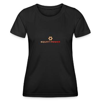 Squat Power 03.2 - Frauen Funktions-T-Shirt - Schwarz - Vorne - AI Model Female 172 light (172cm)