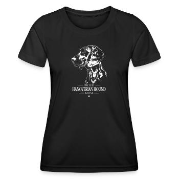 Hanoverian Hound Mom Dog Dog Hunting Dogs Wilsigns - Women's Functional T-Shirt - black - Front - AI Model Female 172 light (172cm)