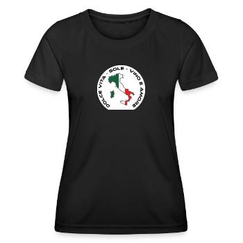 Italy - Dolce Vita, Sole, Vino e Amore - Women's Functional T-Shirt - black - Front - AI Model Female 172 light (172cm)